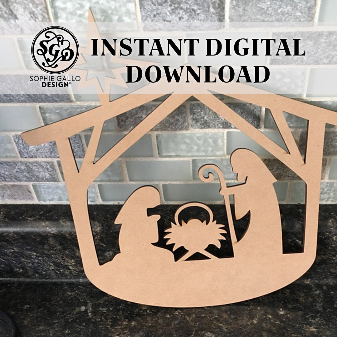 Christmas Nativity Scene SVG DXF PNG Digital Download Files Silhouette Cricut Vector Clip Art