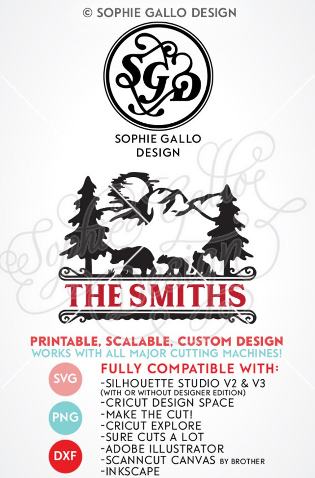 Download Bear Family Split Monogram SVG DXF PNG digital download ...