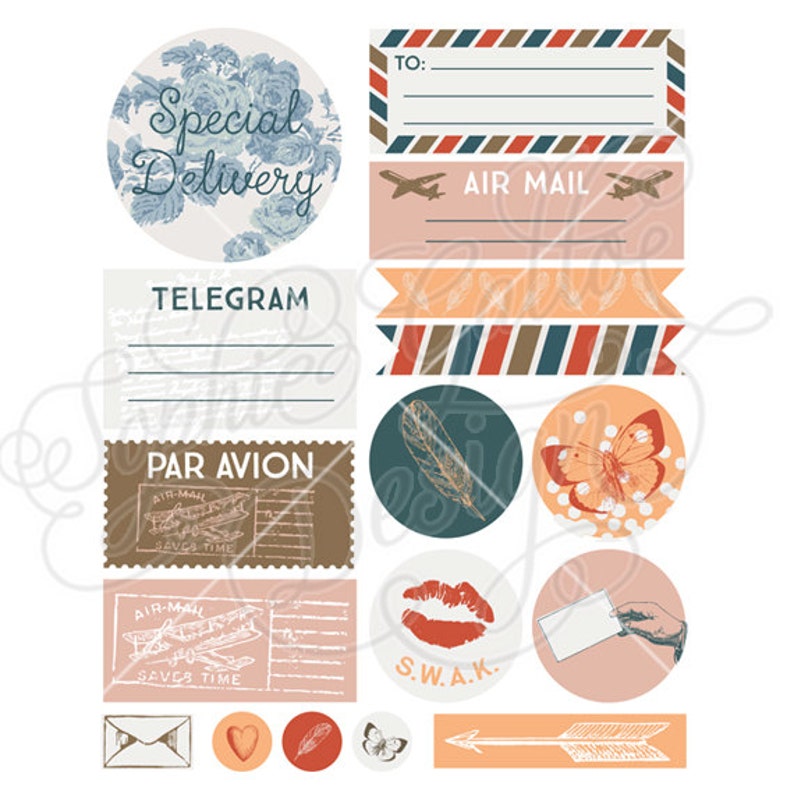 Download Air Mail Printable Planner Sticker Sheet SVG JPG digital ...