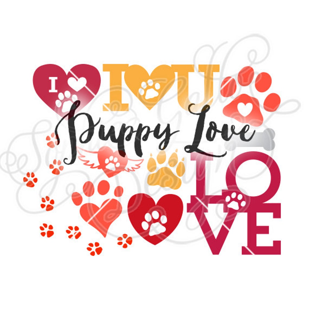 Puppy Love Pets Paw Set SVG DXF Digital Download Files for Silhouette