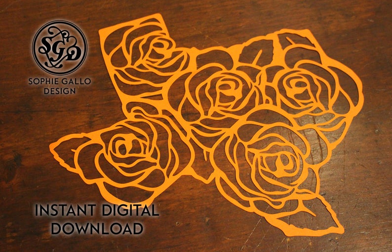 Download Texas State Roses SVG DXF PNG digital download files for ...