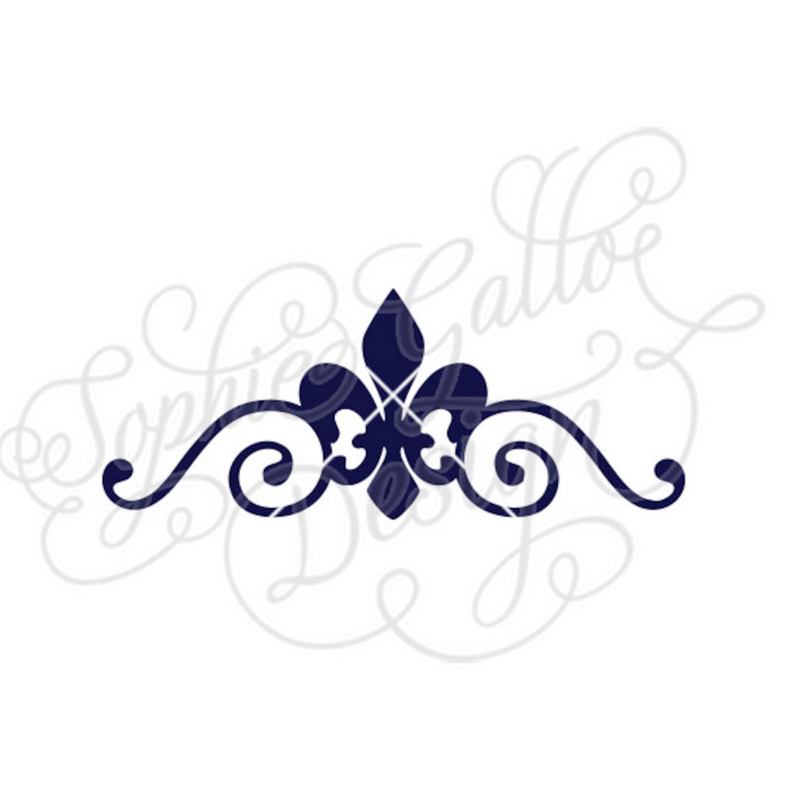 Gothic Fleur De Lis Flourish SVG DXF Digital Download Files Etsy