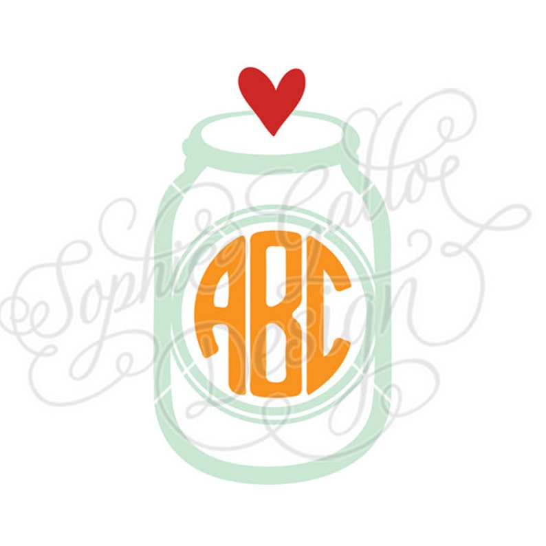Download Mason Jar Love Name Monogram SVG DXF digital download file | Etsy
