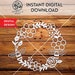 Honey Bee Wreath SVG, DXF & PNG digital download files for Silhouette Cricut vector clip art graphics Vinyl Cutting Machine, Screen Printing 