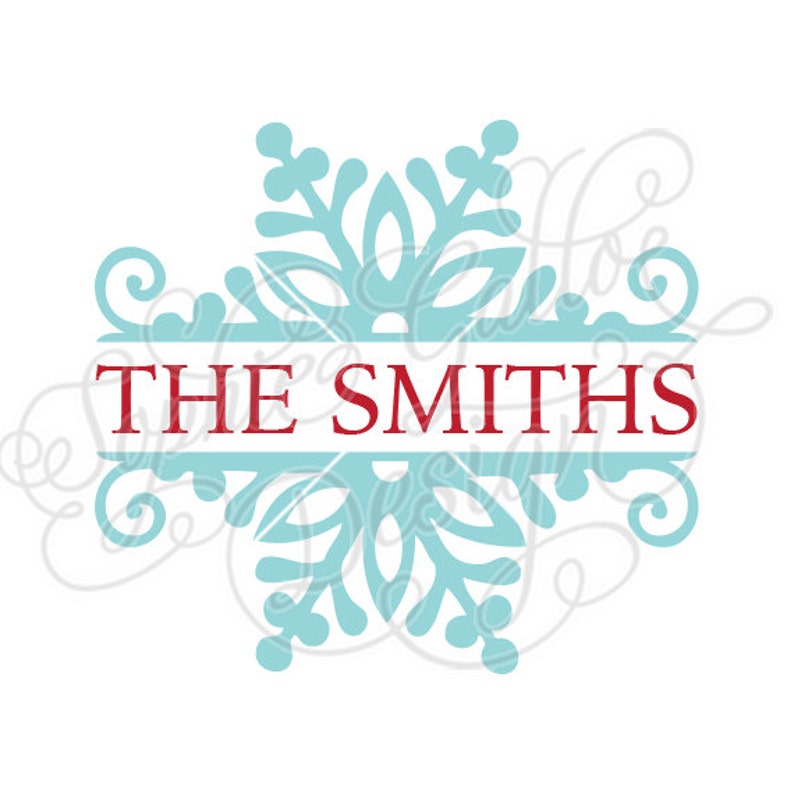 Download Snowflake Split Monogram Svg Dxf Digital Download File Etsy