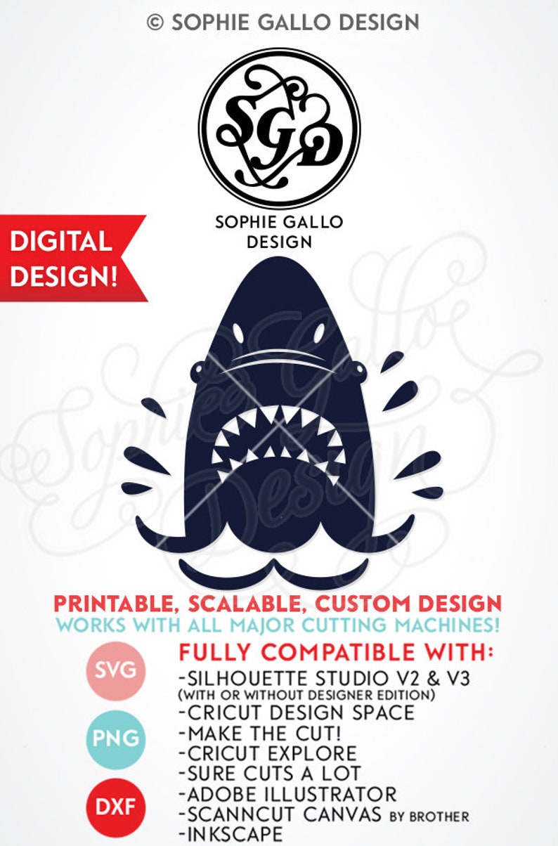 Download Shark Week Jaws Icon SVG DXF & PNG digital download files ...