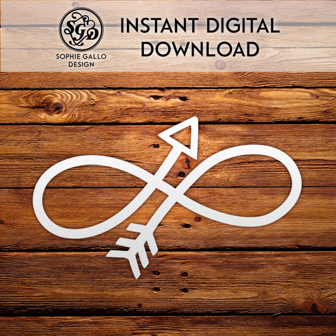 Infinity Arrow Symbol SVG DXF PNG Digital Download Files Silhouette ...