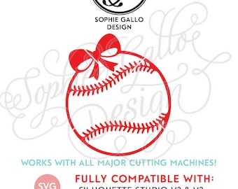 Baseball Bow SVG DXF PNG digital download files for Silhouette Cricut vector clip art graphics Vinyl Paper Cutting Machine Screen Printing