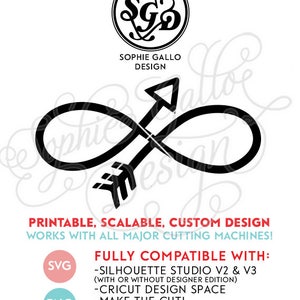 Infinity Arrow Symbol SVG DXF PNG Digital Download Files Silhouette ...