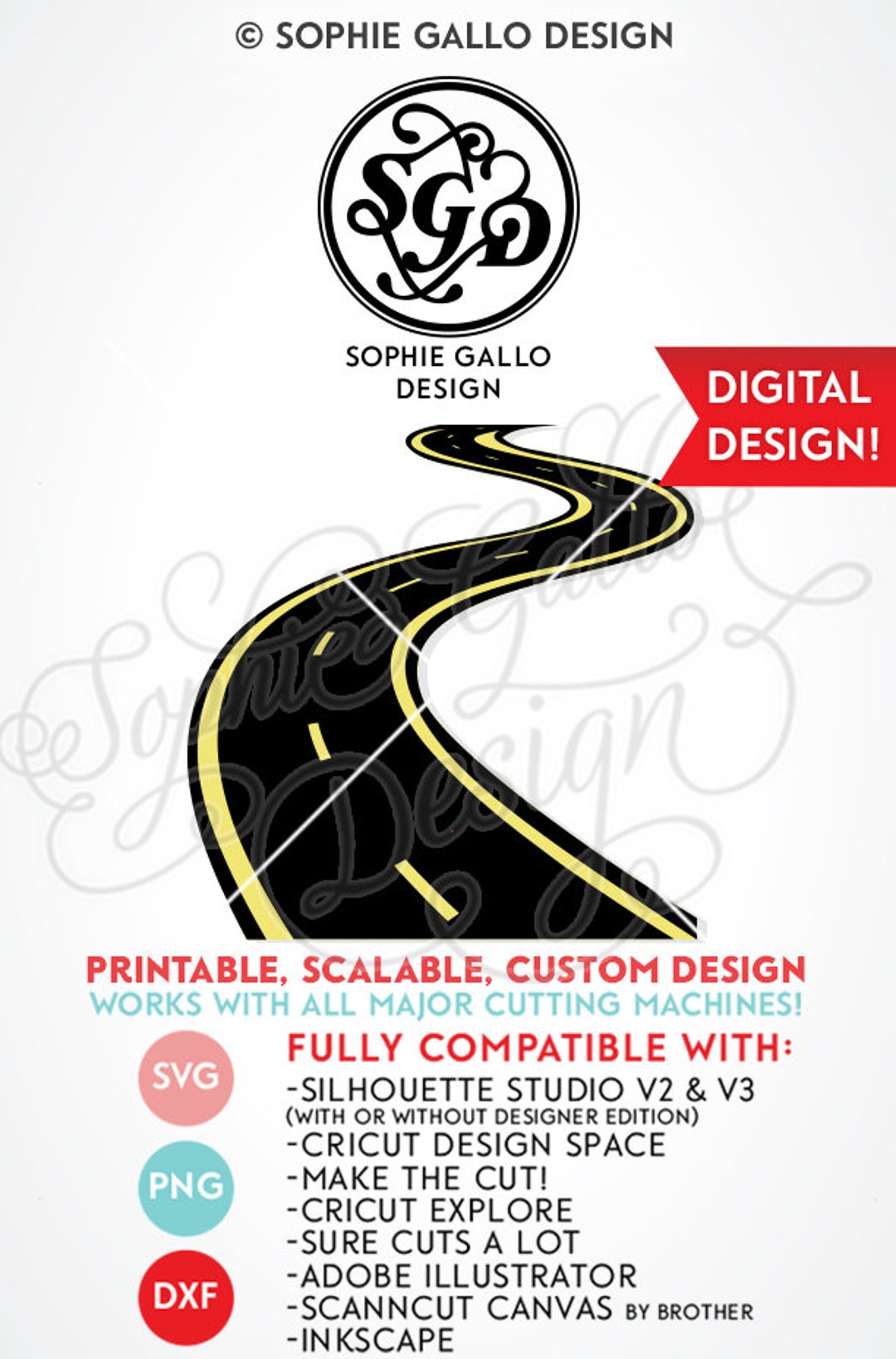 Winding Road Clipart Digital Download SVG PNG JPG PDF Cut Files