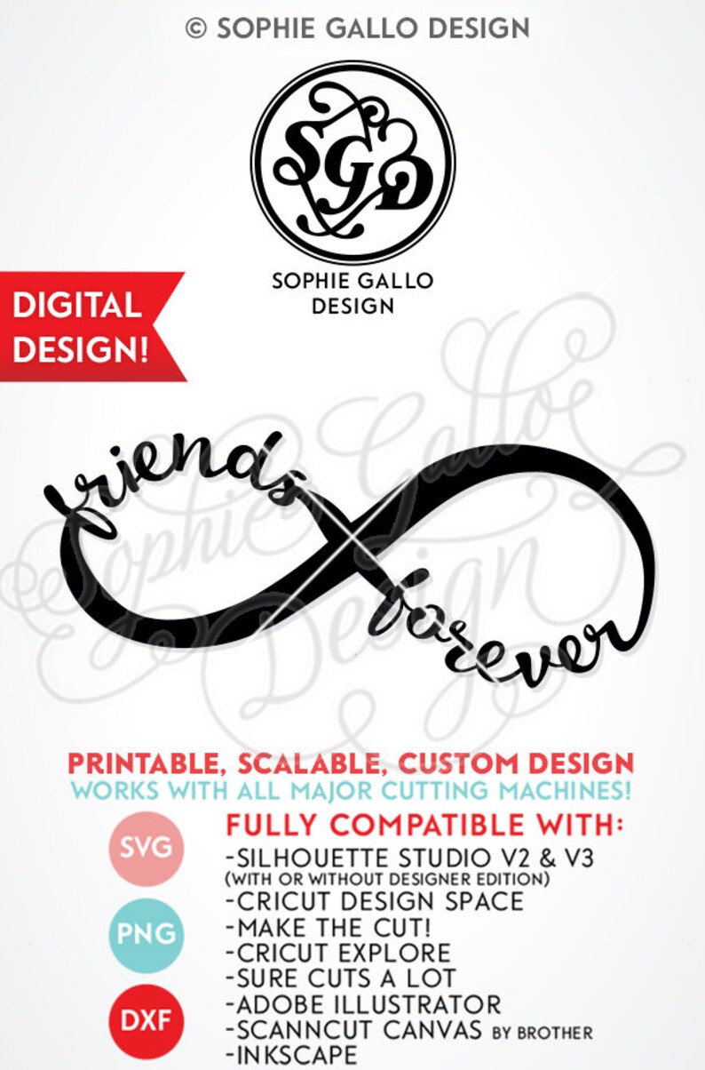 Download Friends Forever Infinity Symbol SVG DXF PNG digital ...