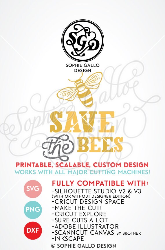 Download Save The Bees Quote Svg Dxf Png Digital Download Files Etsy SVG, PNG, EPS, DXF File