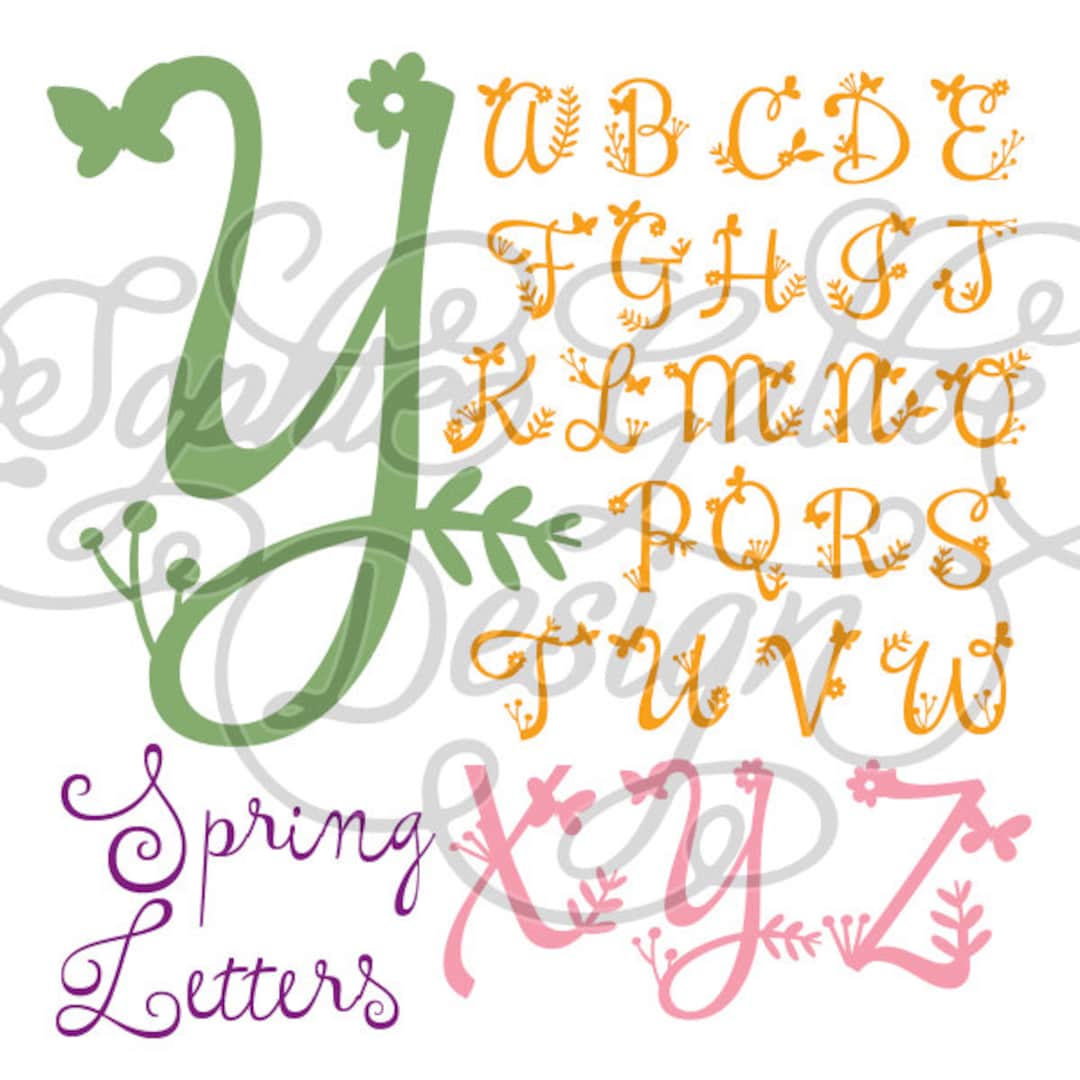 Spring Time Letters SVG DXF Digital Download Files for Silhouette ...