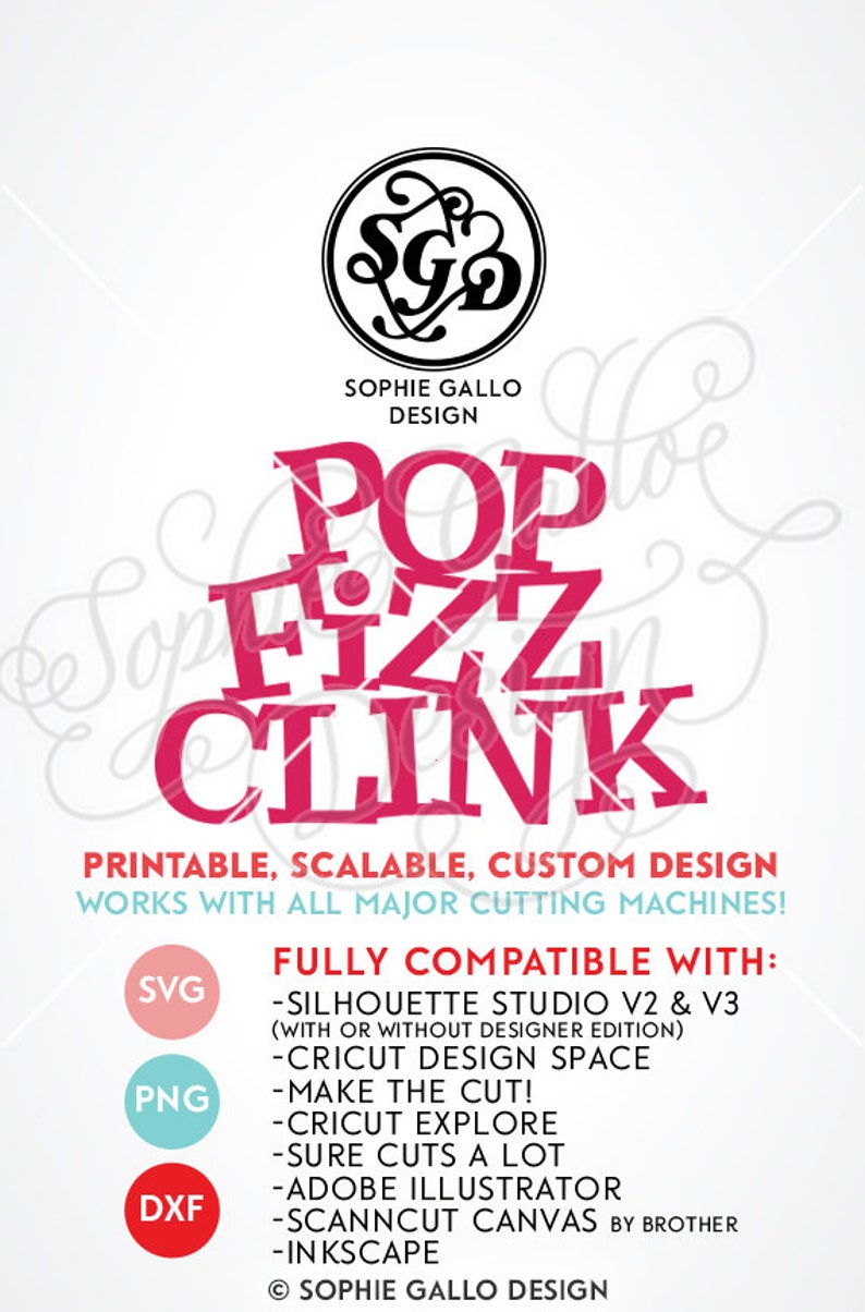 Download Pop Fizz Clink Quote SVG DXF & PNG digital download files ...