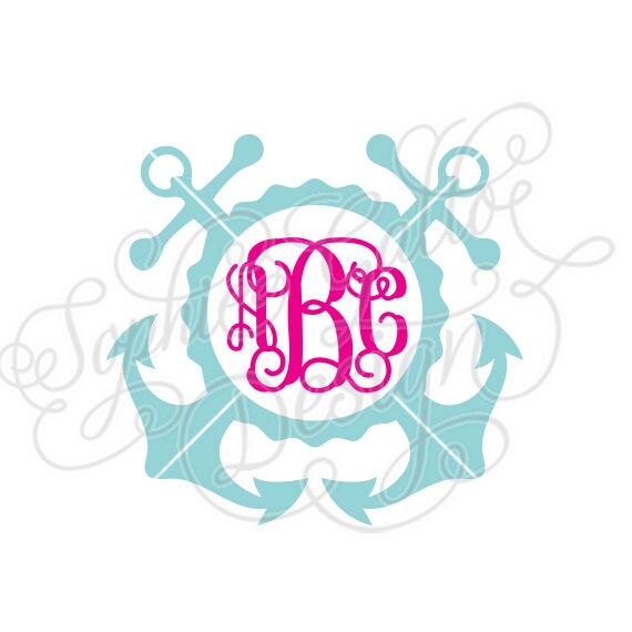 Download Double Anchor Monogram Svg Dxf File For Cricut Silhouette Etsy