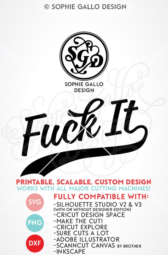 Fuck It Quote Logo Svg Dxf Png Digital Download File For Etsy