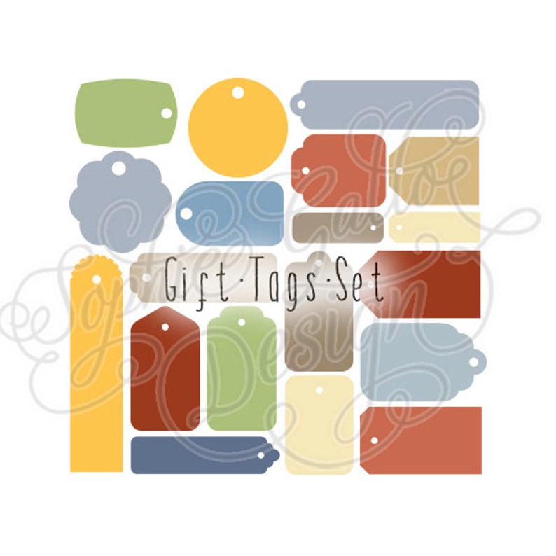 Holiday Birthday Gift Tags Set SVG DXF Digital Download File Etsy