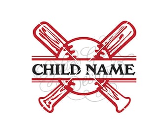 Split Baseball name plate SVG, DXF digital download files for Silhouette, Cricut, vector graphics Vinyl Cutting Machines, Screen Printing