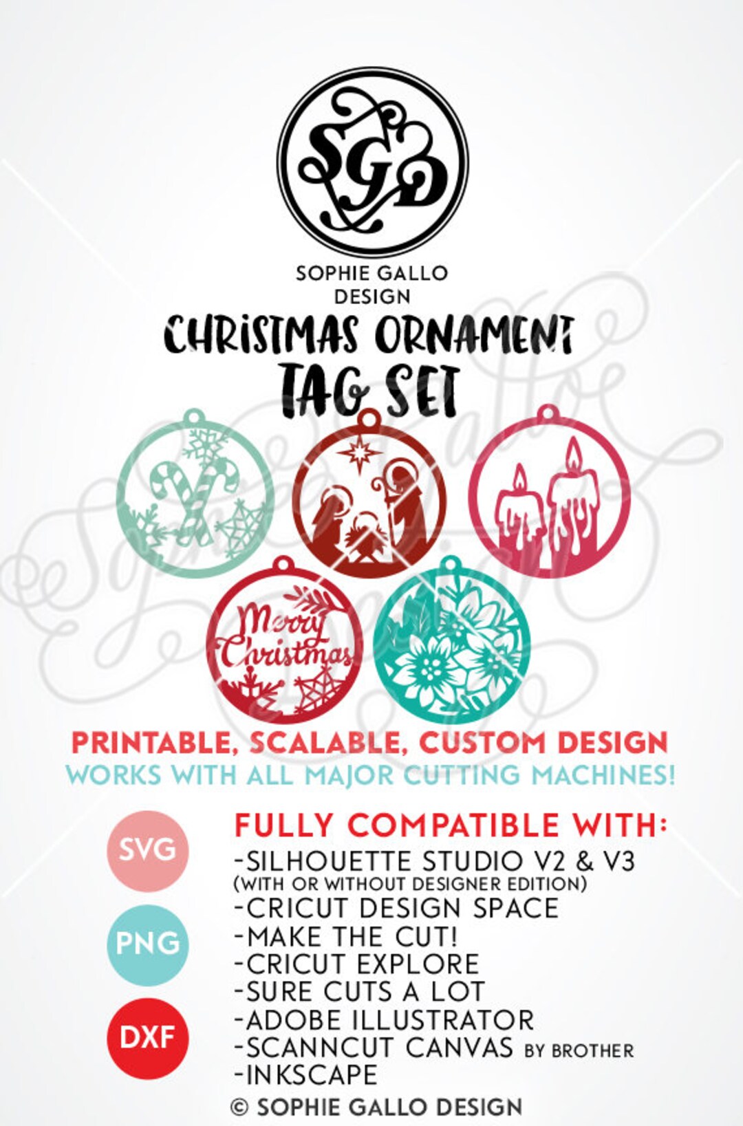 Christmas Ornament SVG DXF PNG Instant Digital Download File - Etsy
