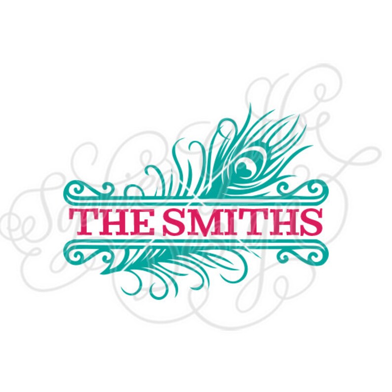 Download Peacock Split Monogram Feather SVG DXF PNG digital ...