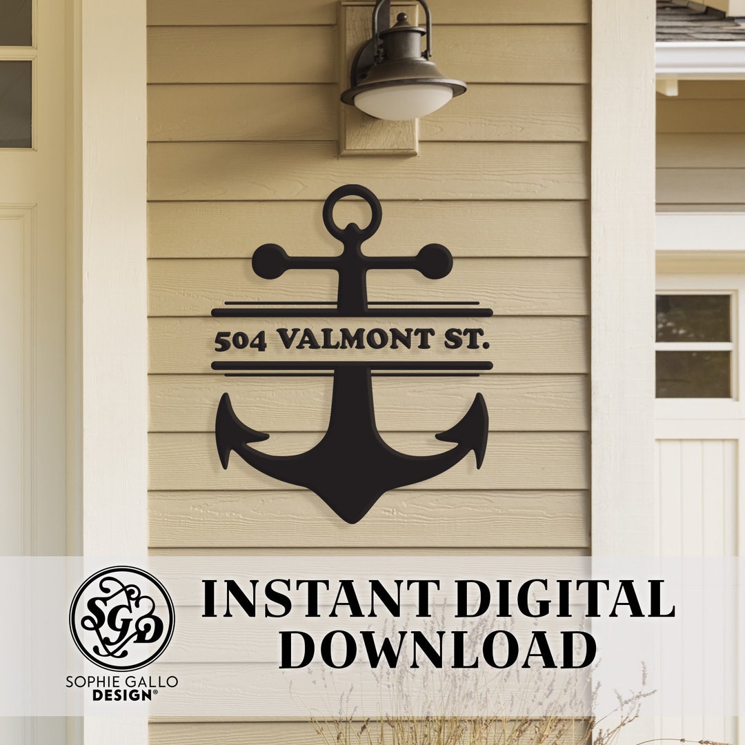 Split Anchor Monogram SVG, PNG & DXF Digital Download Files Silhouette