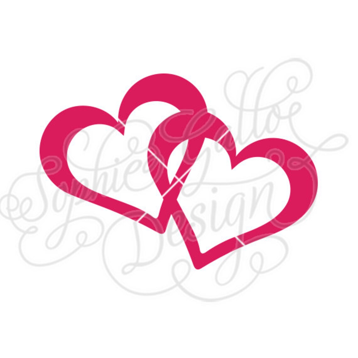 Linked Valentine Hearts SVG DXF PNG Digital Download File - Etsy