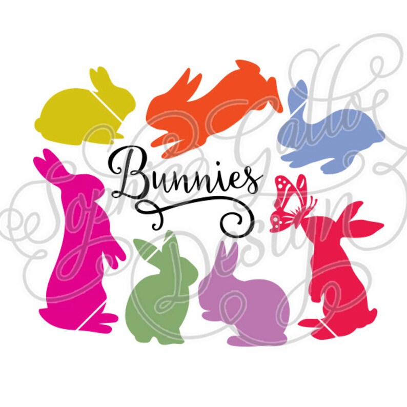 Download Bunnies Set SVG & DXF file for Cricut Silhouette Vinyl | Etsy