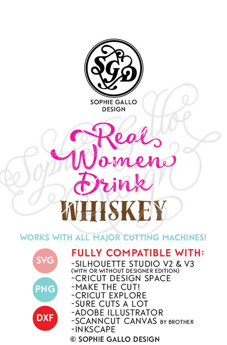 Download Real Women Drink Whiskey Quote SVG DXF PNG digital ...
