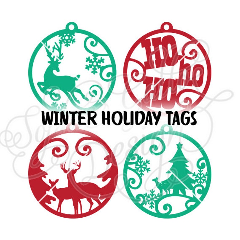 Christmas Ornament Tags SVG DXF Instant Digital Download File Etsy