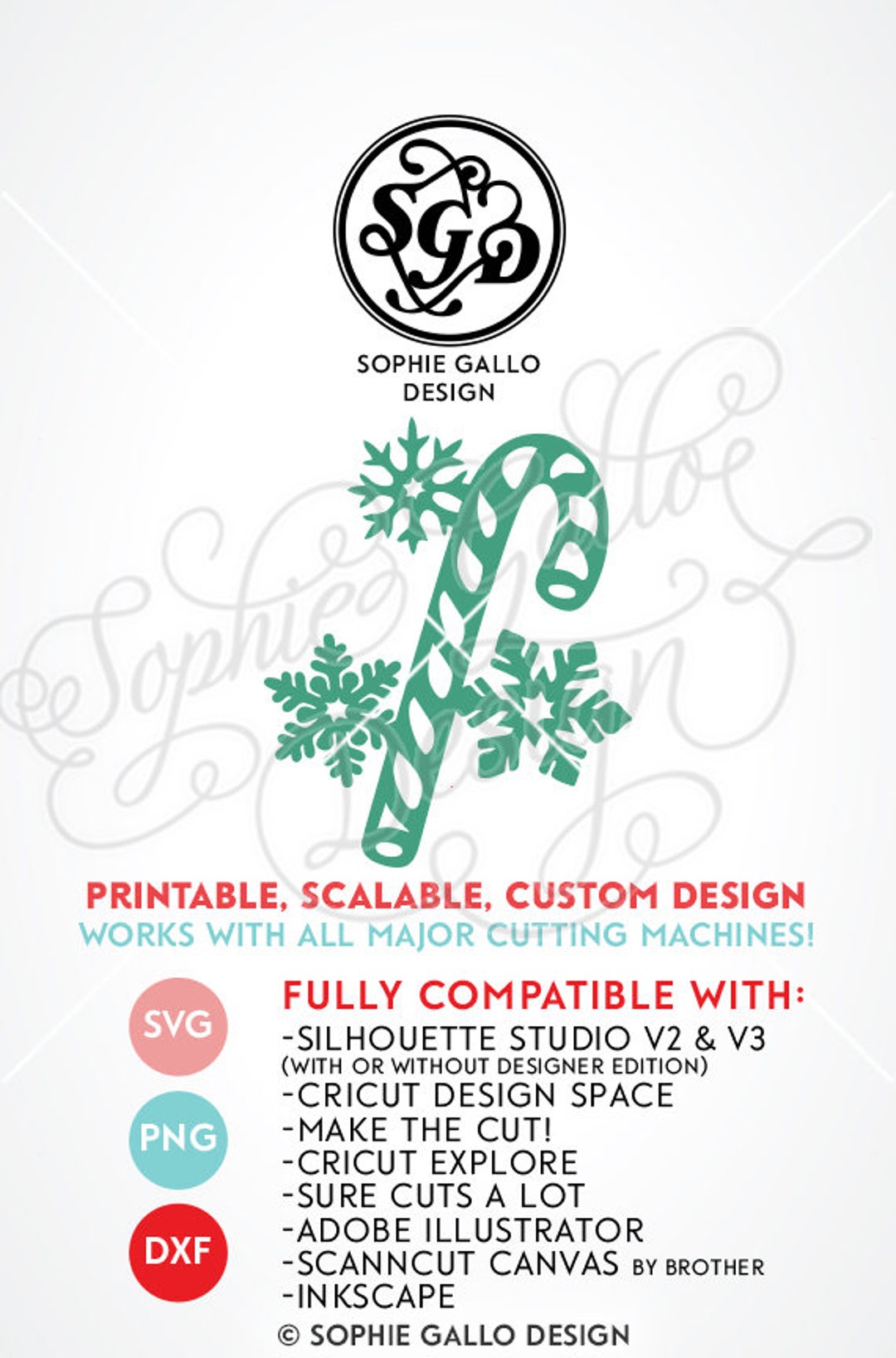 Christmas Candy Canes SVG, DXF & PNG Digital Download File Silhouette ...