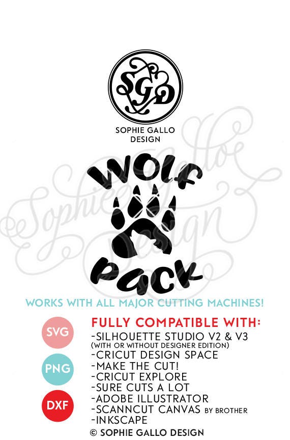 Download Wolf Pack Logo SVG DXF & PNG digital download files for | Etsy