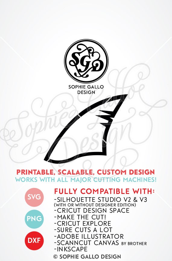 Shark Week Fin Icon Svg Dxf Png Digital Download Files For Etsy