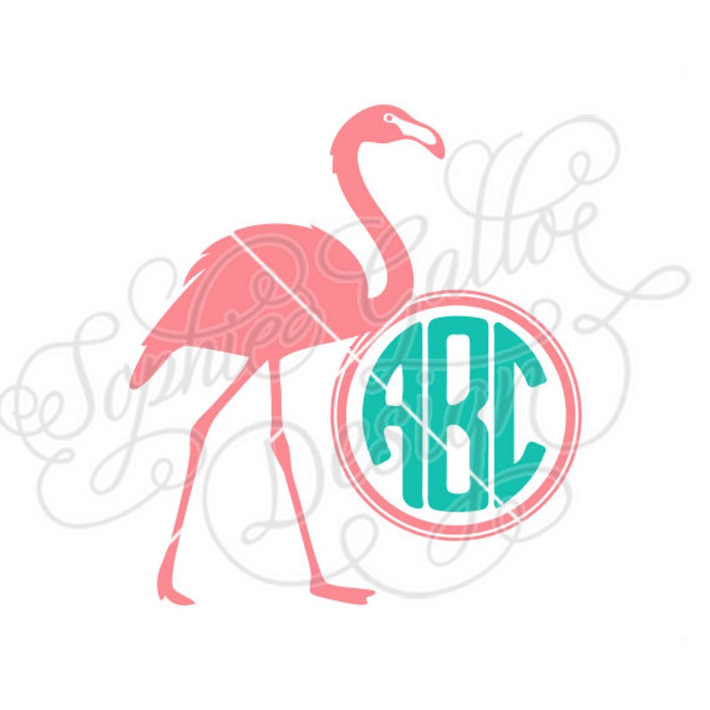 Download Flamingo Round Monogram SVG DXF PNG digital download files ...