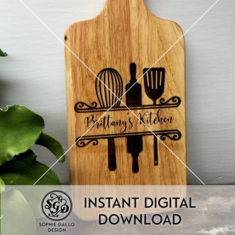 Download Kitchen Baking Monogram SVG DXF PNG digital download file | Etsy