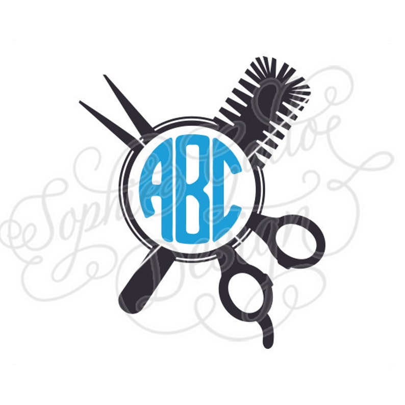 Hair Stylist Round Monogram SVG DXF PNG digital download file | Etsy