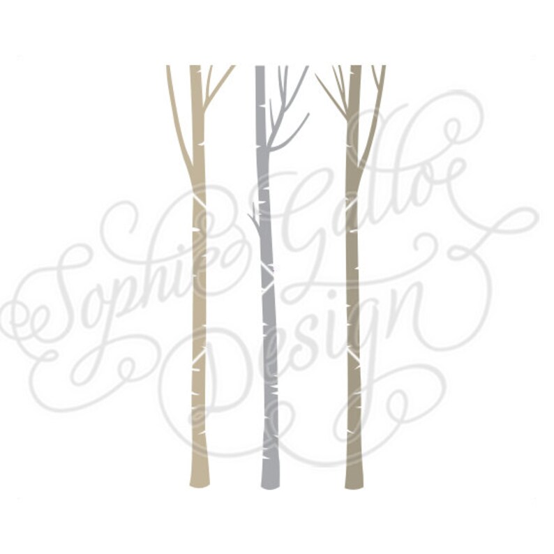 Download 3 Birch Trees Forest SVG DXF PNG digital download files | Etsy