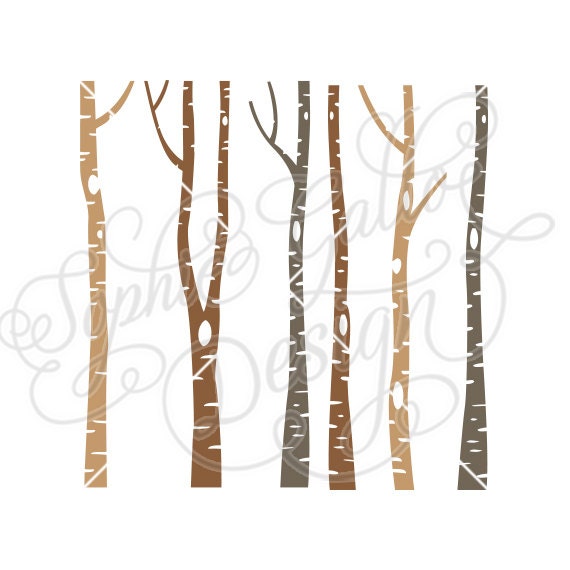 Winter Birch Tree Forest Svg Png Dxf Digital Download Files Etsy