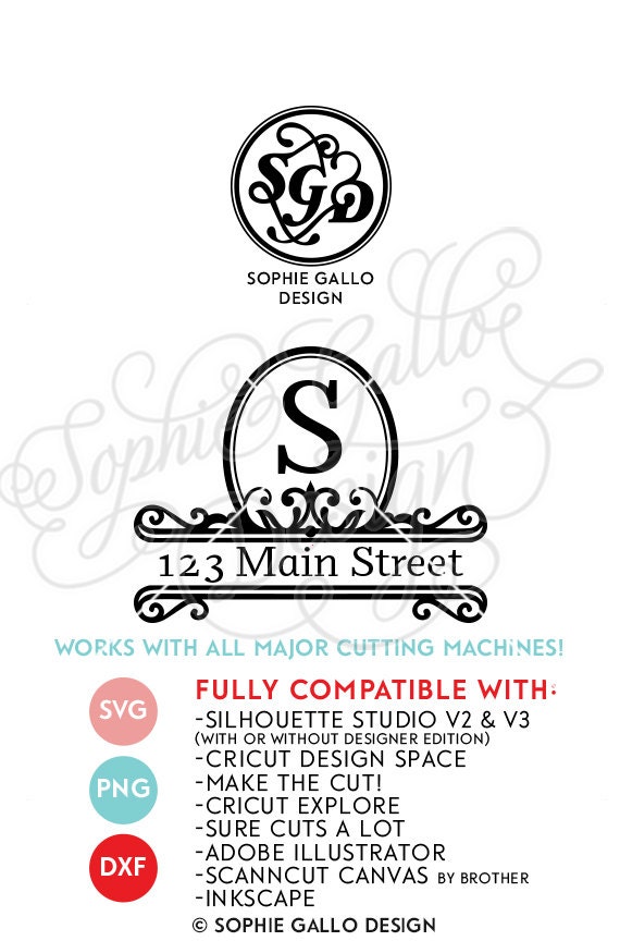 Download Street Address Monogram Split SVG DXF PNG digital download ...