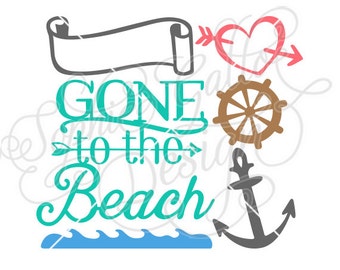 Gone to the Beach Set SVG DXF digital download files for Silhouette Cricut vector clipart graphics Vinyl Cutting Machine, Screen Printing