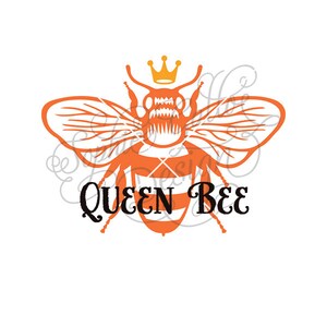 Queen Bee SVG, DXF, PNG digital download files for Silhouette Cricut vector clip art graphics Vinyl Cutting Machine, Screen Printing image 2