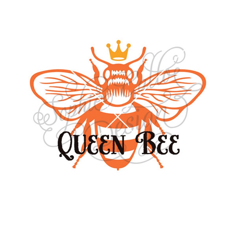 Queen Bee SVG, DXF, PNG digital download files for Silhouette Cricut vector clip art graphics Vinyl Cutting Machine, Screen Printing image 2