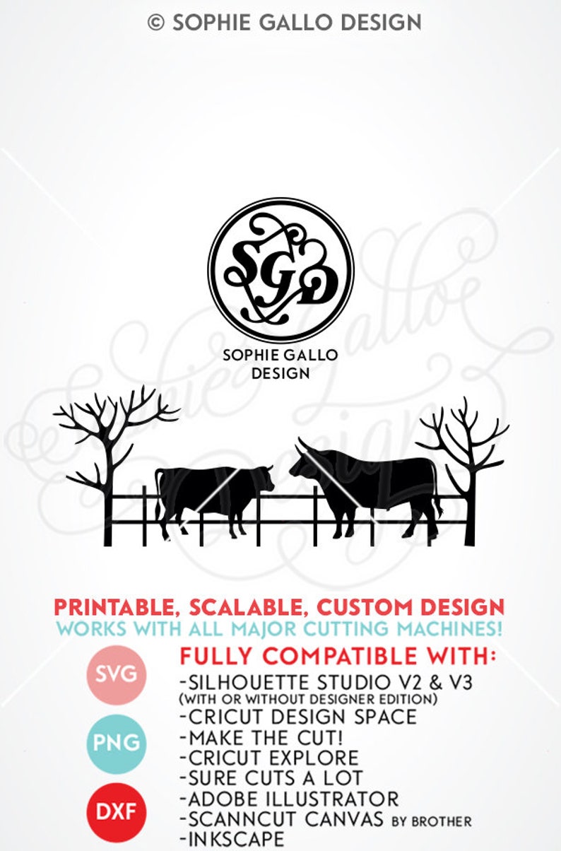 Download Cow Family Farm SVG DXF PNG digital download files for | Etsy