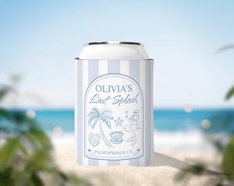 Funda enfriadora Last Splash para recuerdos de despedida de soltera en la playa, artículos para despedidas de soltera de sirena, portavasos costero para despedidas de soltera