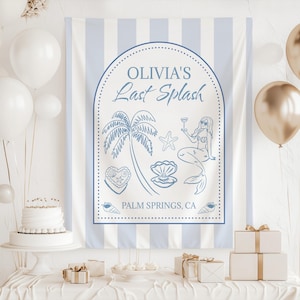 Last Splash Bachelorette Sign, Coastal Bachelorette Photo Backdrop, Mermaid Bachelorette Decorations, Beach Bachelorette Welcome Sign
