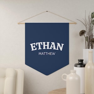 Custom Pennant Banner, Your Choice Of Color, Custom Name Pennant Flag, Wall Hanging, Baby Room Decor, Nursery Decor, Kids Room Decor