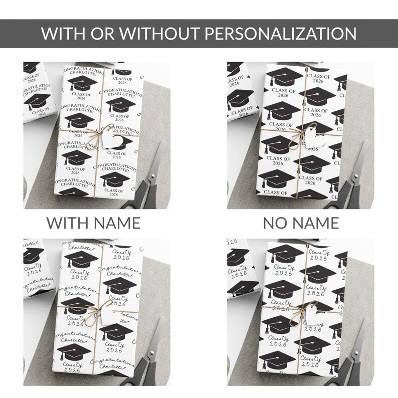 Personalized Class of 2026 Wrapping Paper Custom Graduation Gift Wrap ...