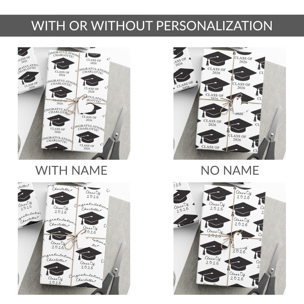 Graduation Party Wrapping Paper 2026 Custom Class of 2026 Gift Wrap ...