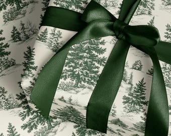 Rolo de papel de embrulho de Natal Woodland Toile, rolo de papel de embrulho de presente de Natal rústico e vintage, papel de embrulho para presente de Natal, papel de embrulho de luxo para Natal