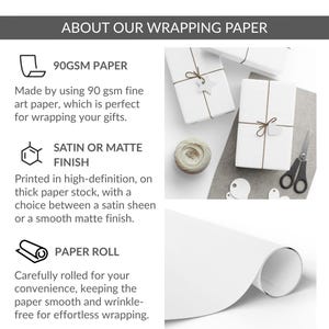Celestial Moon and Star Wrapping Paper Roll Luxury Gift Wrap Burgundy Dark Green or Navy Blue Elegant Christmas Wrap Birthday Paper image 6
