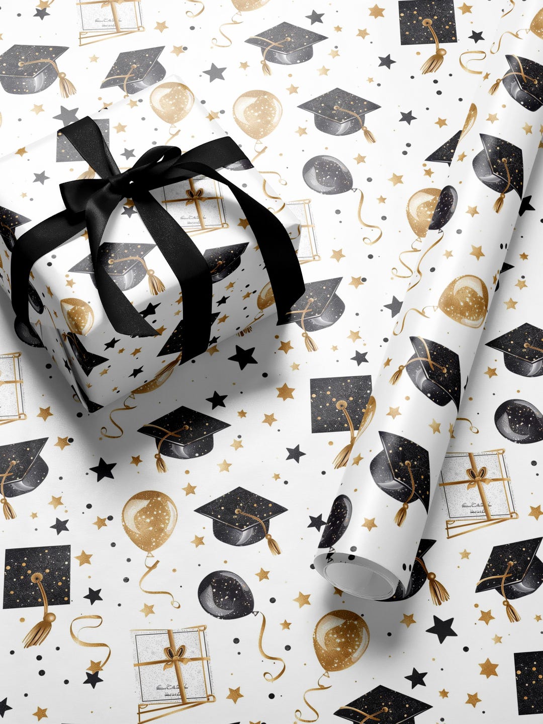 Black Gold Graduation Gift Wrap 2026 Class of 2026 Wrapping Paper High ...
